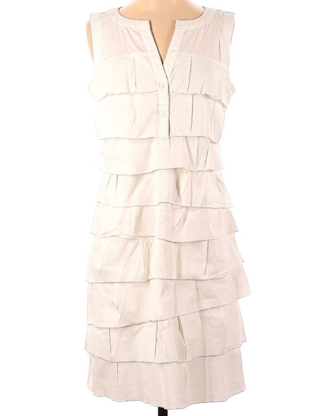 Alfani Ivory cotton tiered sleeveless dress—Size 4